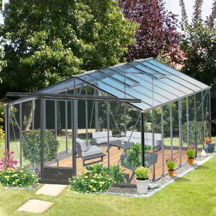 Serre de jardin en verre trempé ESSENTIA 14,10 m² - Coloris RAL au choix 4890.00€ Livraison comprise