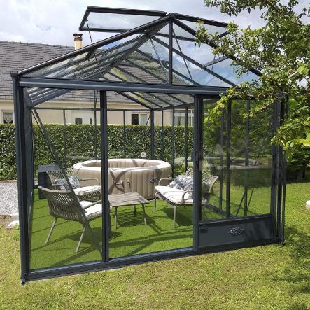 Serre de jardin en verre trempé LUXIA 9,60m² - Coloris RAL au choix - 4600€Livraison comprise