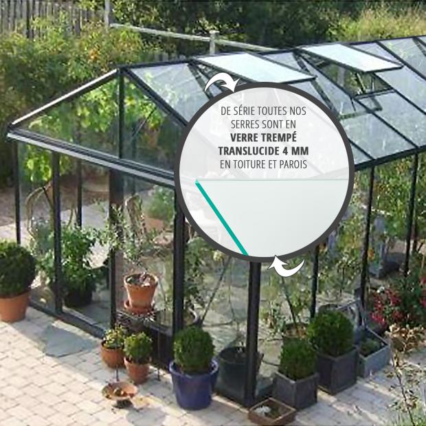 Serre de jardin 2,4 m² en polycarbonate et aluminium