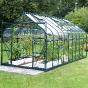 Serre de jardin en verre trempé ALOE  14.40 m² . Laqué vert -  2299.00€  Livraison comprise