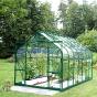 Serre de jardin en verre trempé ALOE  11,30 m² . Laqué vert - 1999.00€ Livraison comprise