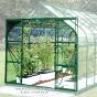 Serre de jardin en verre trempé ALOE  8,10 m² . Laqué vert - 1639.00€ Livraison comprise