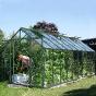 Serre de jardin en verre trempé LAURUS  14,40 m². Laqué vert - 2199.00€ Livraison comprise